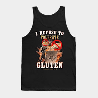 I Refuse to Tolerate Gluten Cat Tank Top
